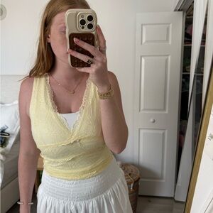 Elegant Yellow Lace Women's Top